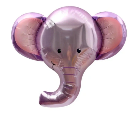 Balon foliowy Słoń fioletowy głowa 67x58cm - Godan