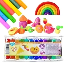 Zestaw lekkiej ciastoliny piankolina 12 kolorów - Lovin