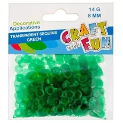 Cekiny transparentne 8mm zielony - Craft with Fun