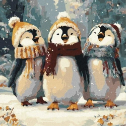 Malowanie po numerach -Szczęśliwe śpiewy 40x40cm - Ideyka