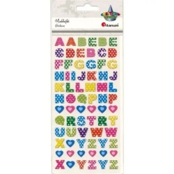 Naklejki wypukłe alfabet 72szt - Titanum