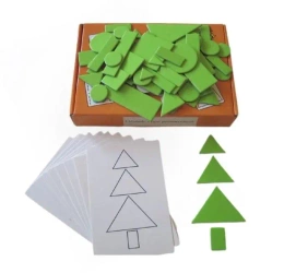 Zestaw dydaktyczny. Układanki z figur geometrycz. - praca zbiorowa