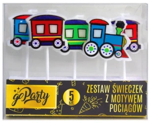 Zestaw świeczek urodzinowych Motyw pociągów - GoParty