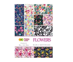Blok z motywami Flowers A4/15K 80g HAPPY COLOR - GDD