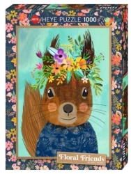 Puzzle 1000 elementów. Floral Friends. Wiewiórka, Mia Charro