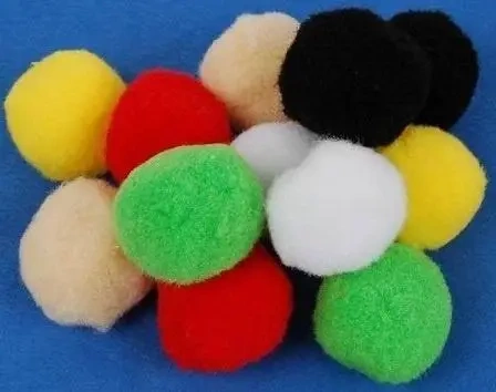 Pompony poliestrowe 40mm MIX kolorów - Fandy