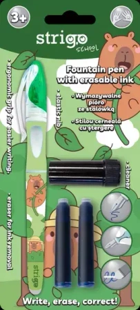 Pióro dla dzieci wymazywalne Kapibara zielone - Strigo