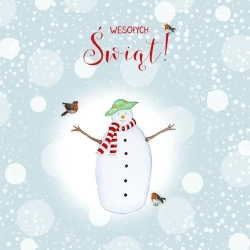 Karnet Swarovski kwadrat CL3508_PO Święta Bałwan - Clear Creations