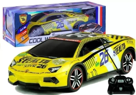 Auto zdalnie sterowane żółte - Leantoys