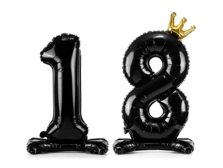 Stojący balon foliowy 18 84cm czarny - PartyDeco