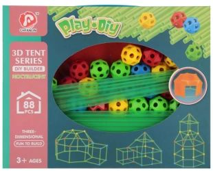 Klocki konstrukcyjne świecące. Słomki i kule - Mega Creative