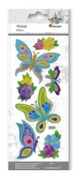 Naklejki wypukłe miękkie motyle, kwiaty 7szt - Titanum