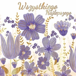 Karnet KW Imieniny - Kwiaty fiolerowe - Henry