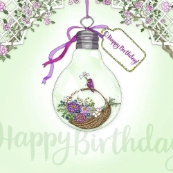 Karnet Swarovski kwadrat CL2806 Urodziny Koszyk - Clear Creations