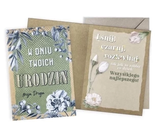 Karnet Urodziny vintage Moja Droga - Kukartka