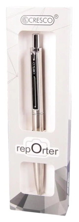 Długopis Reporter stal nierdzewna w etui - Cresco