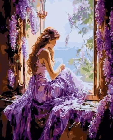 Malowanie po numerach 40x50 Dziewczyna w oknie - Koh-I-Noor