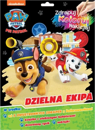 Psi Patrol. Zdrapuj, koloruj, naklejaj. Dzielna.. - praca zbiorowa