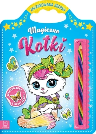 Magiczne kotki. Kolorowanka z naklejkami - Sylwia Kajdana
