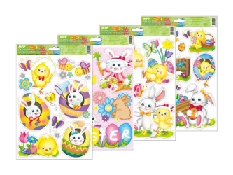 Naklejka na okno brokat Wielkanoc 30x42cm MIX - MFP