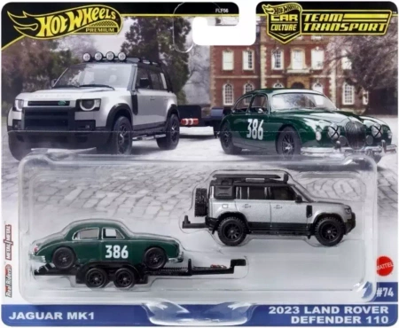 HOT WHEELS Premium Team Transport JAGUAR MK1 2023 LAND ROVER DEFENDER #74