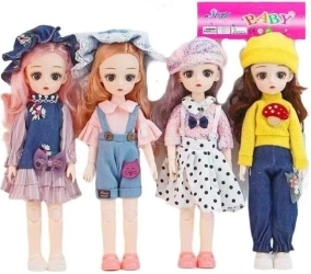 Lalka stylowa zginane ręce i nogi 29cm MIX - Merkpol