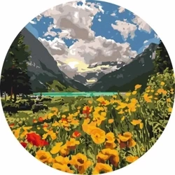 Malowanie po numerach okrągłe - Majestatyczne Alpy - Twoje Hobby