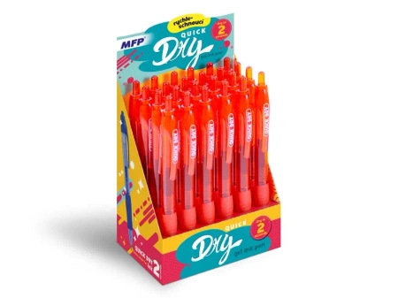 Display Długopis żelowy QUICK DRY czerwony 24 szt. 6001157 - MFP