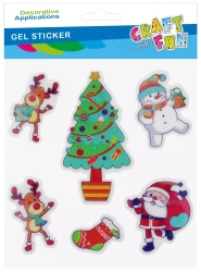 Ozdoba Dekoracyjna Naklejki Na Szybę Żelowe 6 szt. Boże Narodzenie Craft with Fun 567237