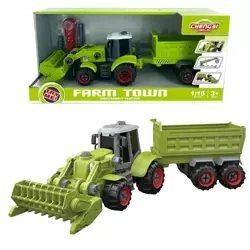 Traktor z łyżką i przyczepą do skręcania - Askato