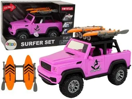 Auto terenowe 1:14 z napędem różowe surfing - Leantoys
