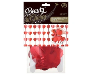 Kurtyna serca metaliczna czerwona 100x200cm - Godan