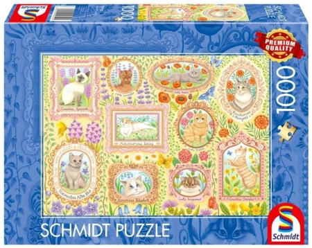Puzzle PQ 1000 Portrety kociej socjety G3 - Schmidt