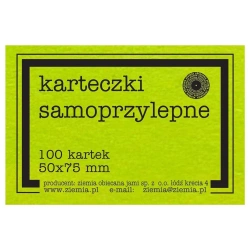 Karteczki samoprzylepne Fluo 50x75mm 100K zielone - Ziemia Obiecana