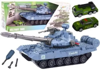 Czołg wojskowy DIY do rozkręcania niebieski dźwięk - Leantoys
