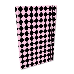 Notes A5 kratka z gumką Soft Touch Krata Pink - EV-Corp
