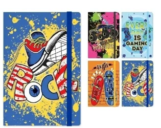 Notatnik A5/96K kratka na gumkę MIX - Cervantes