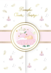 Karnet A5 koperta Chrzest różowy - Henry