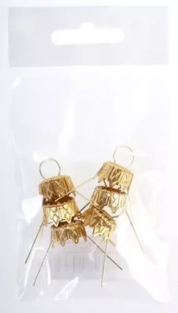 Zawieszka do ozdób świątecznych, złota (6 sztuk)