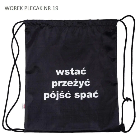 Worek plecak Wstać Przeżyć Pójść spać - Pajacyk