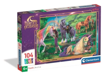 Puzzle 104 Super Kolor Unicorn Academy - Clementoni