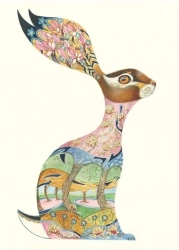 Karnet A114 B6 + koperta Różowy zając Wielkanoc - DM Collection