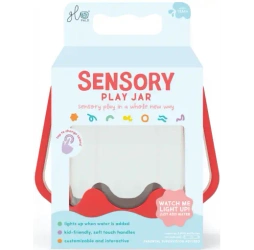 Słoik sensoryczny do napełnienia wodą czerwony