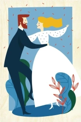 Drewniana kartka Ślubna - Pierwszy taniec - Milin