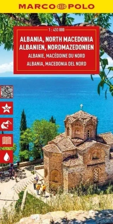 Mapa drogowa Albania Macedonia Północna 1:450 000 - praca zbiorowa