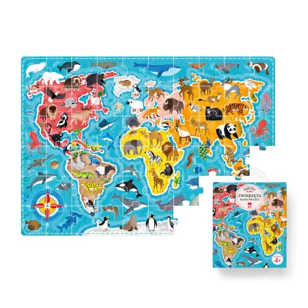 Puzzlove CzuCzu Zwierzęta Mapa Świata 60el. - opracowanie zbiorowe