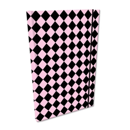 Notes A5 kratka z gumką Soft Touch Krata Pink - EV-Corp