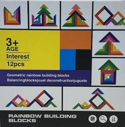 Klocki drewniane tęczowe kreatywne - ADAR