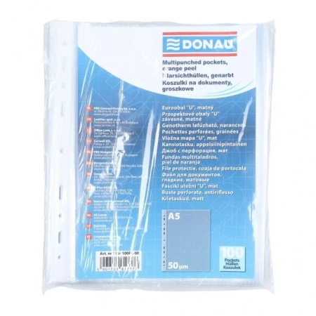 Koszulki PP A5 groszkowe 50mikr 100szt - Donau