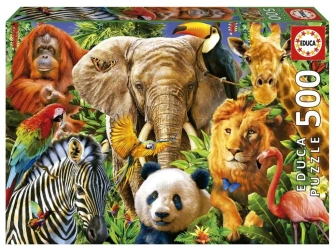 Puzzle 500 Dzikie zwierzęta - Educa